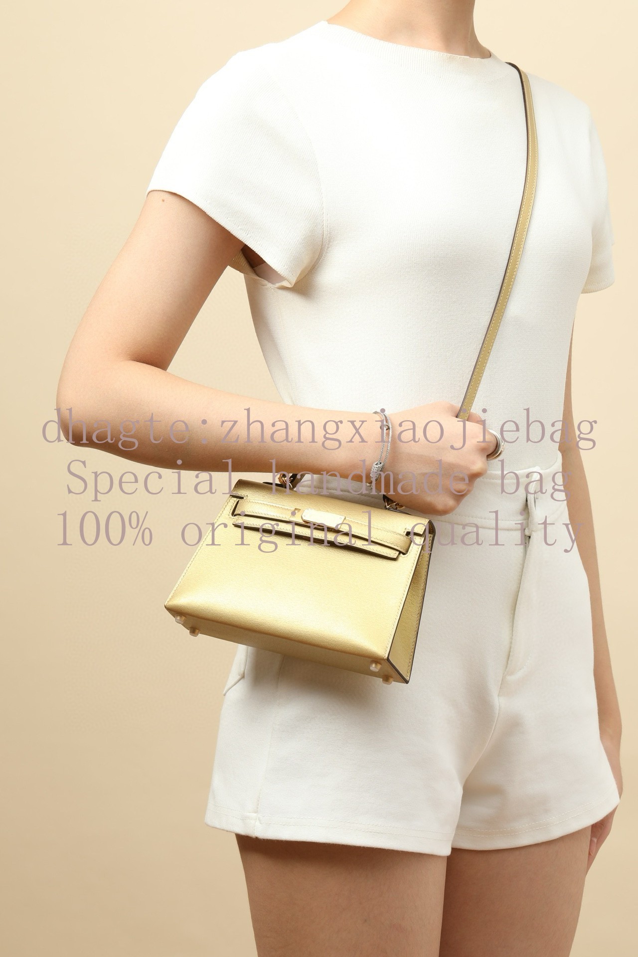 19A Mirror Quality Designer Bag Top Quality chevre leather light gold mini bags 20cm Limited edition tassel Crossbody luxury Handbag real Leather epsom backpack
