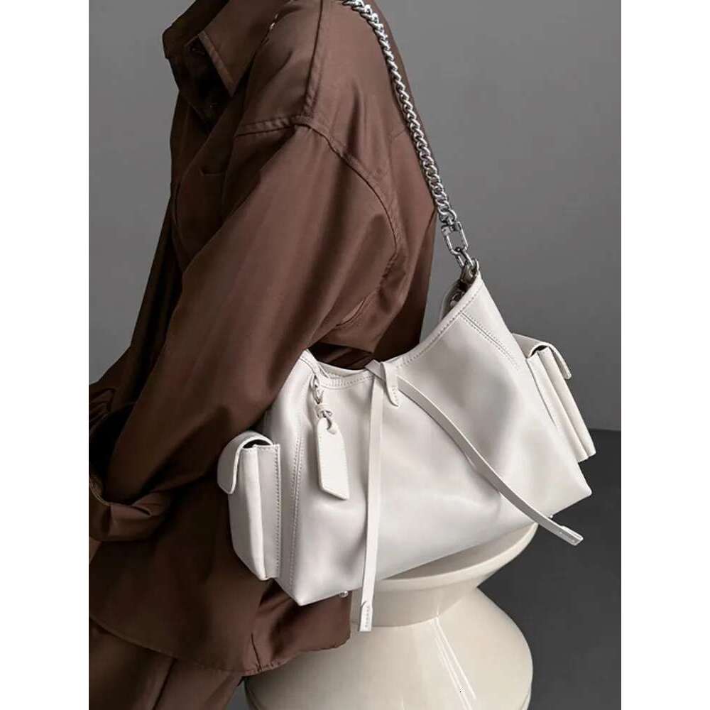 Women's Bags Office Ladies Cowskin Casual Genuine Leather Handbag New Fashion Chain Single Shoulder Bag Women Crossbody Bags