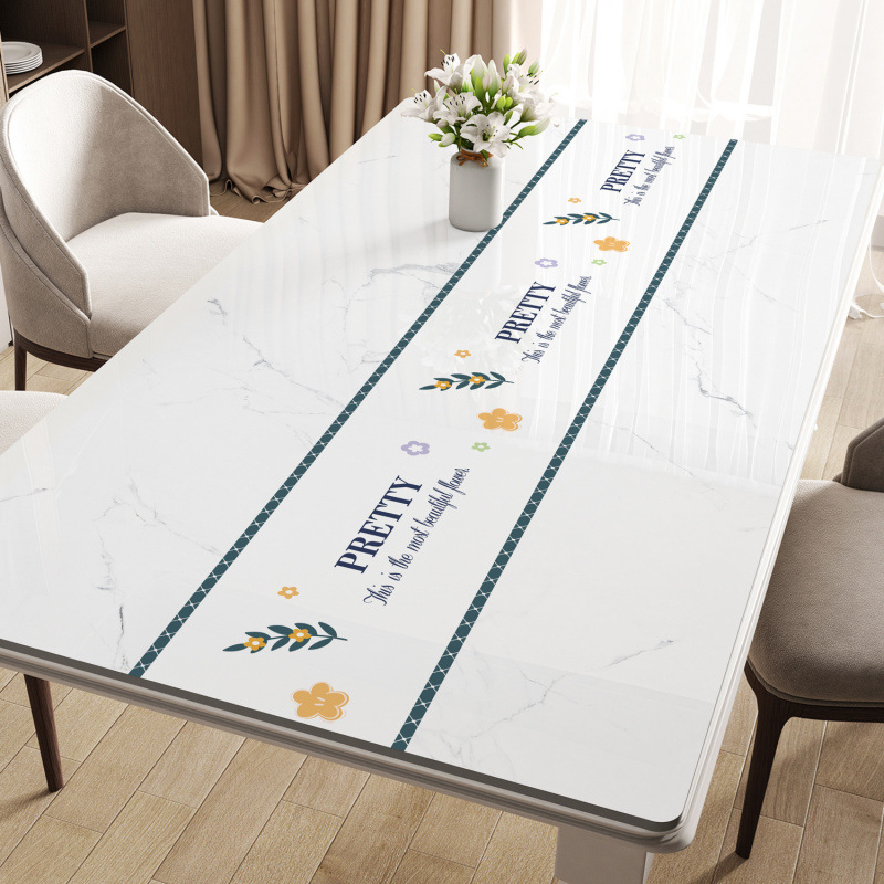 Tablecloth wash-free waterproof, oil-proof and scalding-proof soft glass table mat coffee table tablecloth desktop 6JXA01