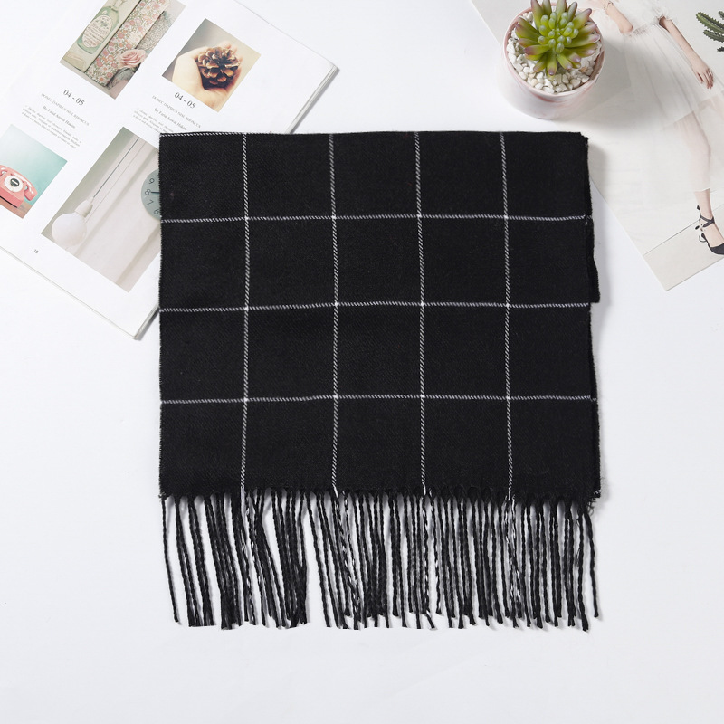 K268 Fashion British plaid imitation cashmere scarf children autumn and winter men's couple warm shawl foreign trade neck scarf manufacturer