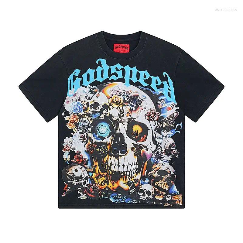 Men's T Shirts 2025 American Washed Old Street Loose Casual Short Sleeve Cotton T-shirt For Men Retro High Quality Trend