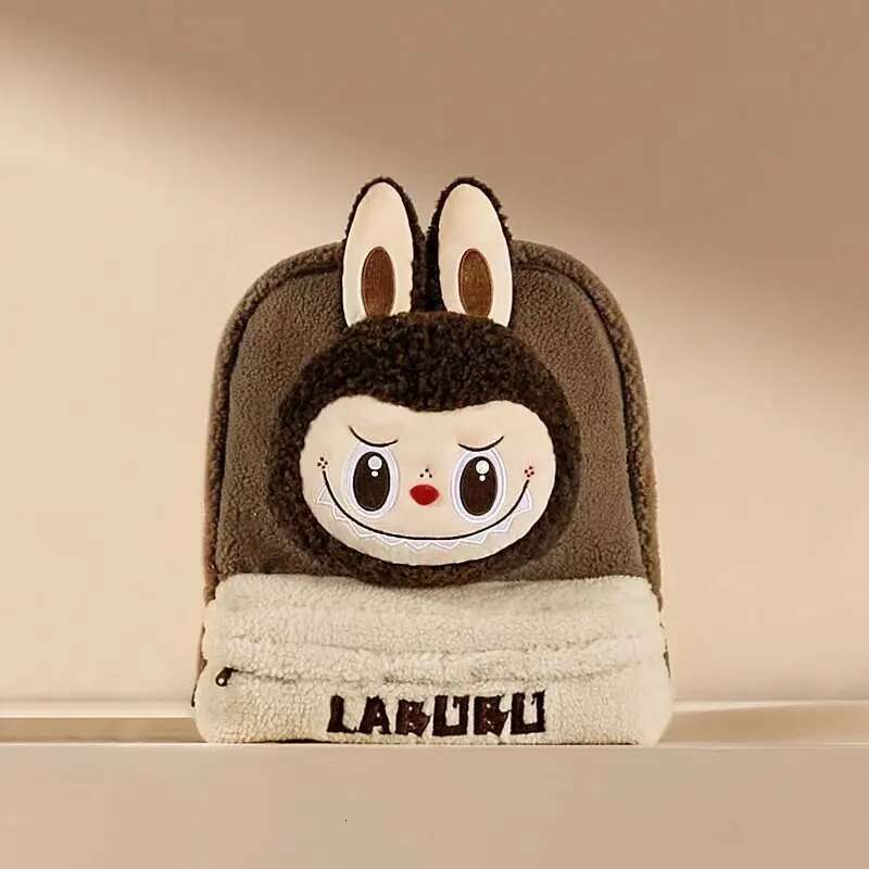 Genuine Large Capacity Lamb Wool Backpack Anime Peripheral Fashion Flip Labubu Doll Tote Bag Girl's Birthday Gift