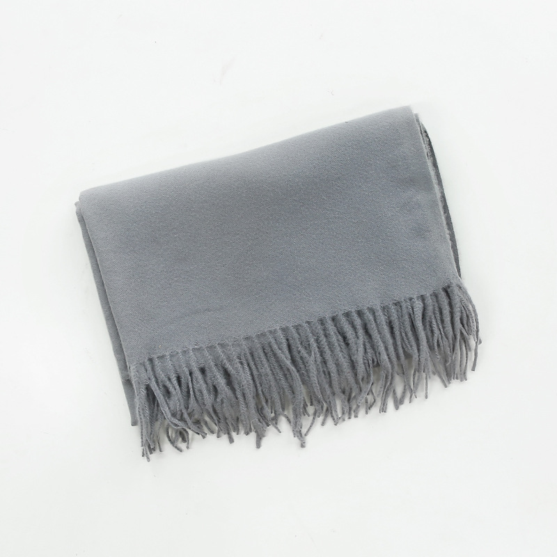 K269 Pure color imitation cashmere scarf for women 220g autumn and winter hot style thorn wool single color warm travel shawl foreign trade long scarf