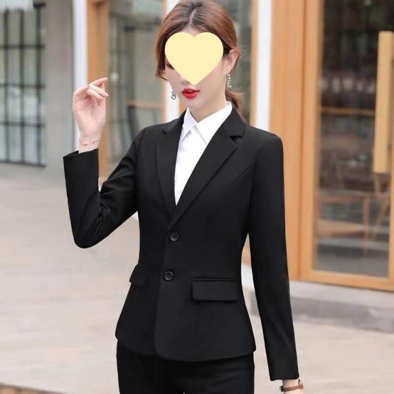S3302Chic Professional Suit Coat for Women Ideal for Spring & Fall, Interview Ready Style