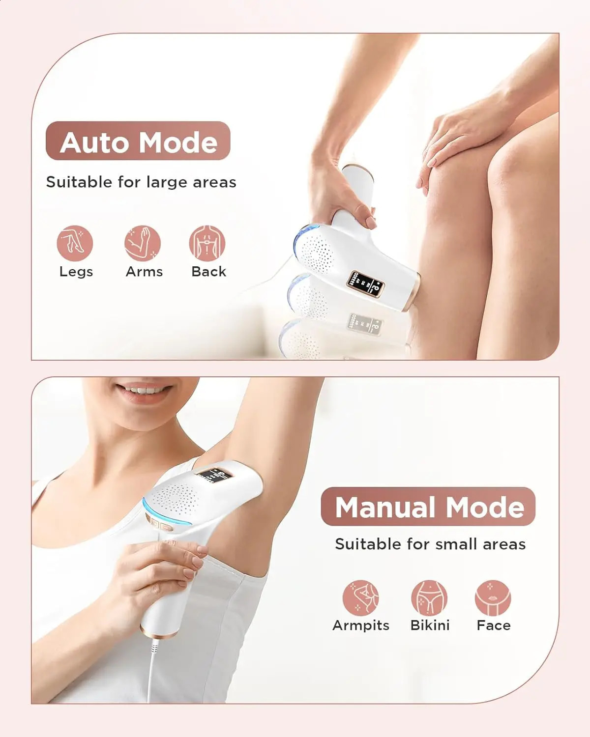 IPL Hair Removal Laser Device 999900 Flashes Auto Manual Dual Mode for Men Women Bikini Hair Laser in 4 Weeks Home Use 250324