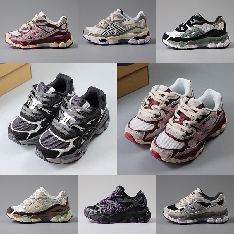 Top Designer Kids Running Shoes Trainers Black White Silver Metallic ivory blue moonbeam sea salt kids platform Designer Athletic Childrens 26-37