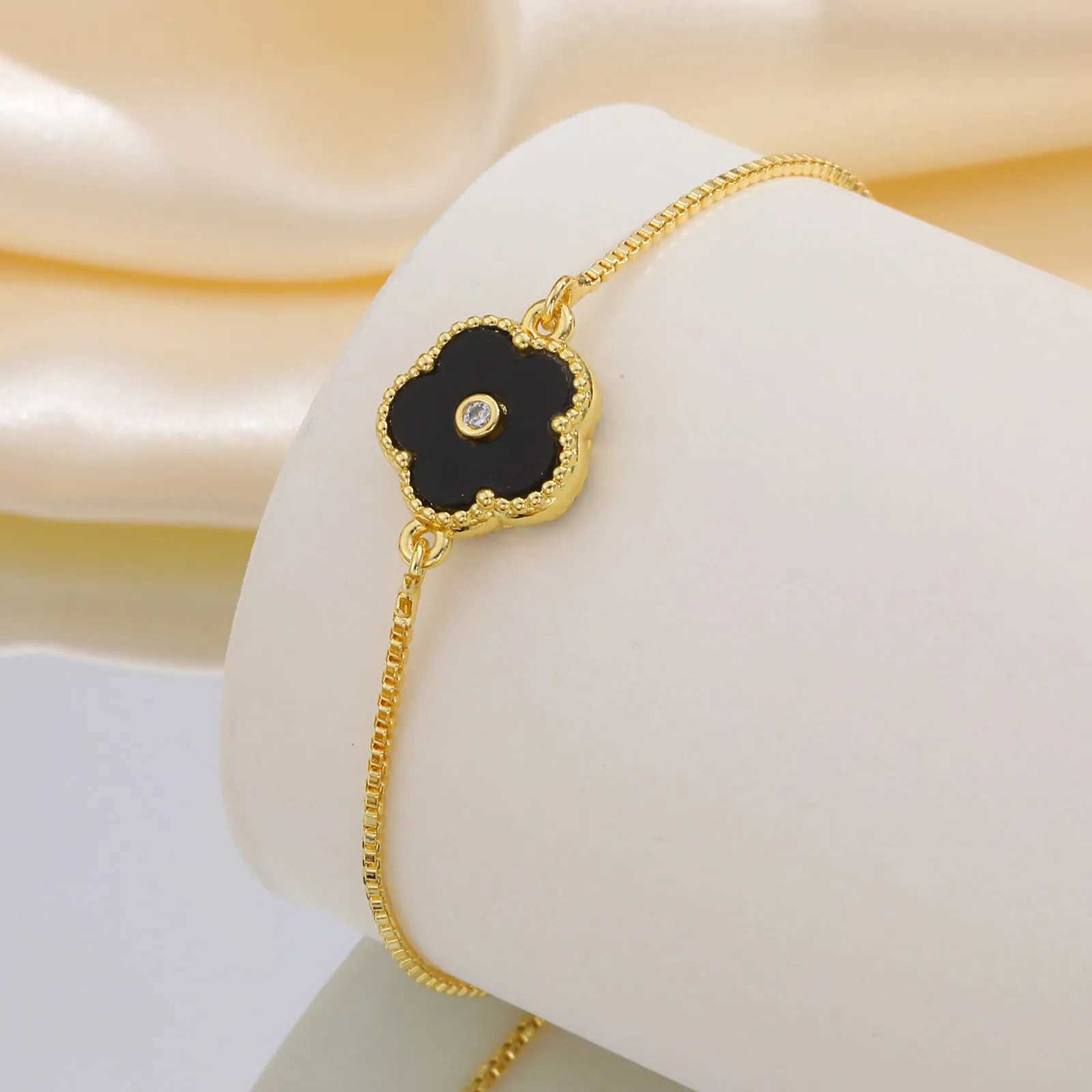 Prjewel Dainty Lucky Charm Bracelet Elegant Jewelry StainlESS Steel Colored Wer Wristband Zircon Tail Chain BraceletT250331