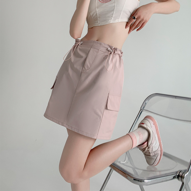 X6100 High quality short skirt for women in summer 2025 new style for small size high waist skirt slimming a-line hip-covering hip skirt
