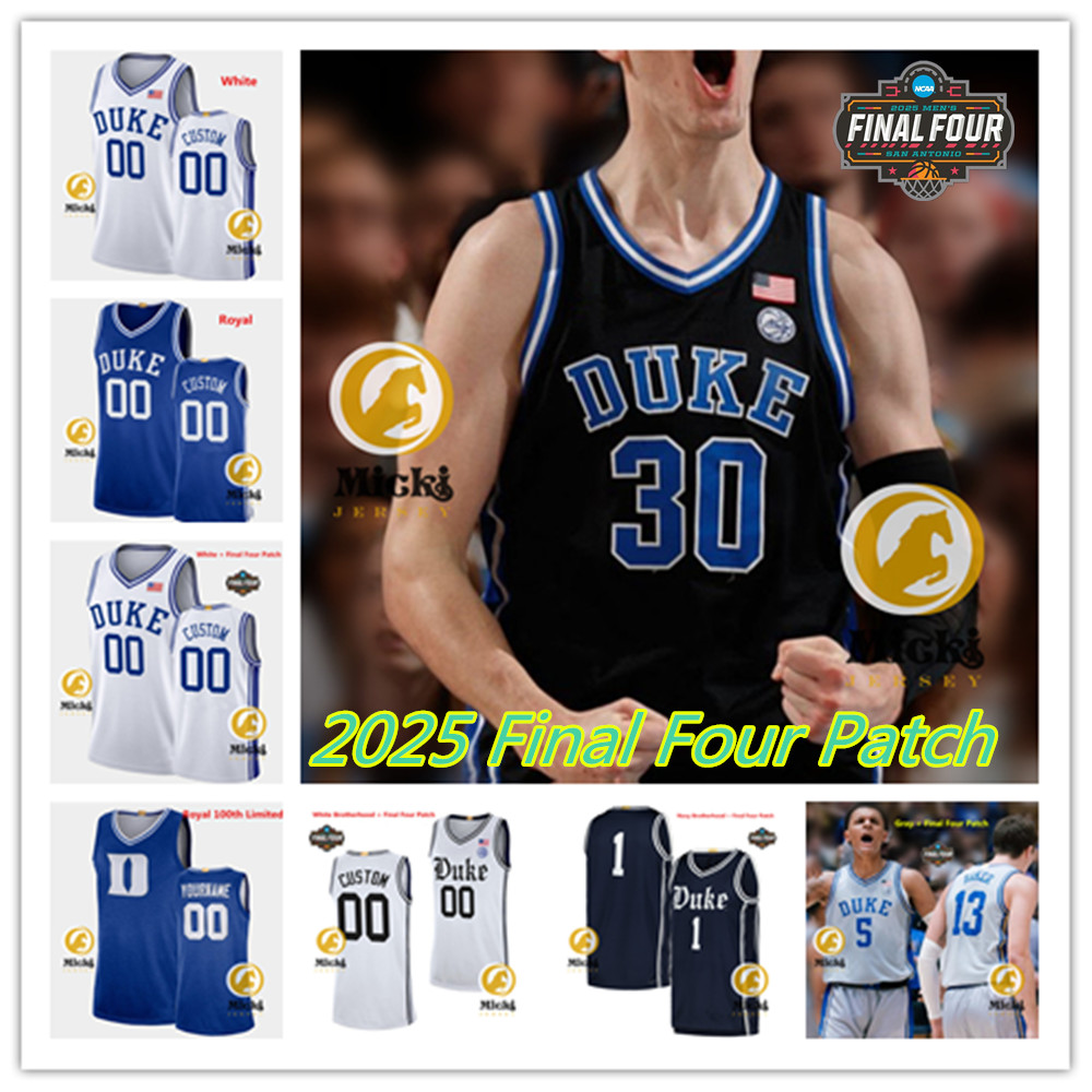 Kon Knueppel 2 Caydon Boozer 12 Cameron Boozer Duke Blue Devils 2025 FinalBasketball Jersey Custom Stitched Khaman Maluach 2 Cooper Flagg 14 Sion James Duke Jerseys