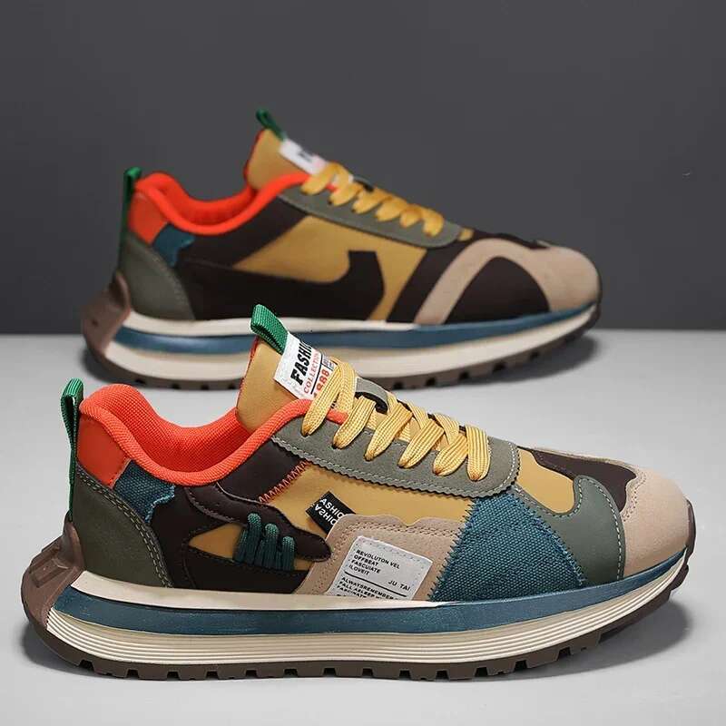 Designer Shoes 2025 Fashionable Breathable Niche Design Running Shoes Thick Soled Casual Sports Shoes Men's Thick Soled Men's Fashionable Wa