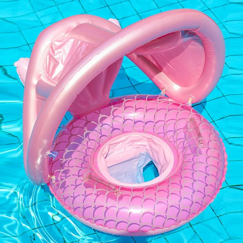 Outdoor water sports childrens swimming ring summer sunshine baby seat with handle pool play floating 250321