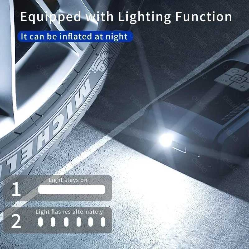 Wireless car air pump portable air compressor electric tire inflator with LCD digital display suitable for motorcycles and bicycle balls M250331