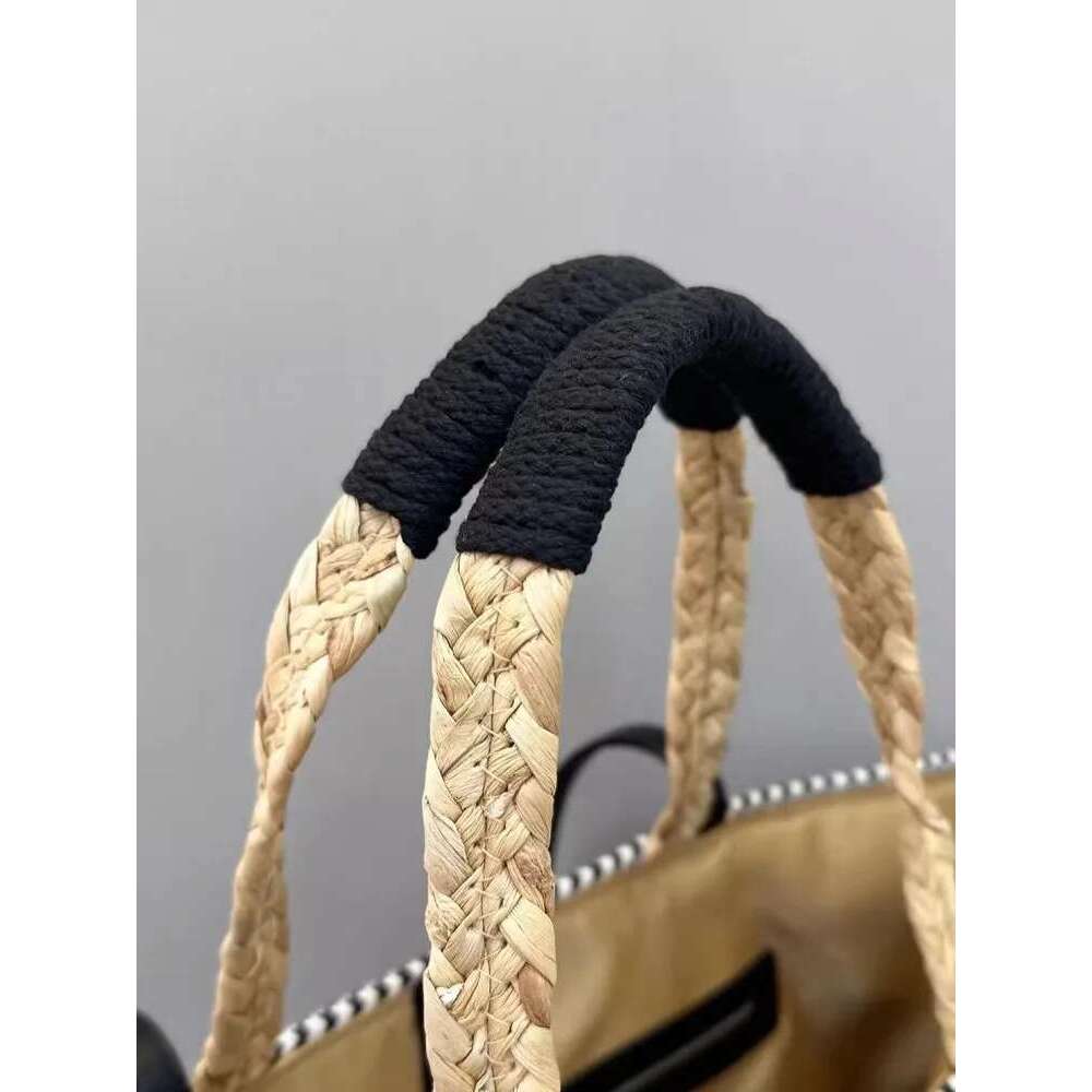 Women's Bags Summer Handmade Women Colors Panelled Striped Casual Totes Handbag Holiday Beach Straw Large Capacity Ladies Shoulder Bag