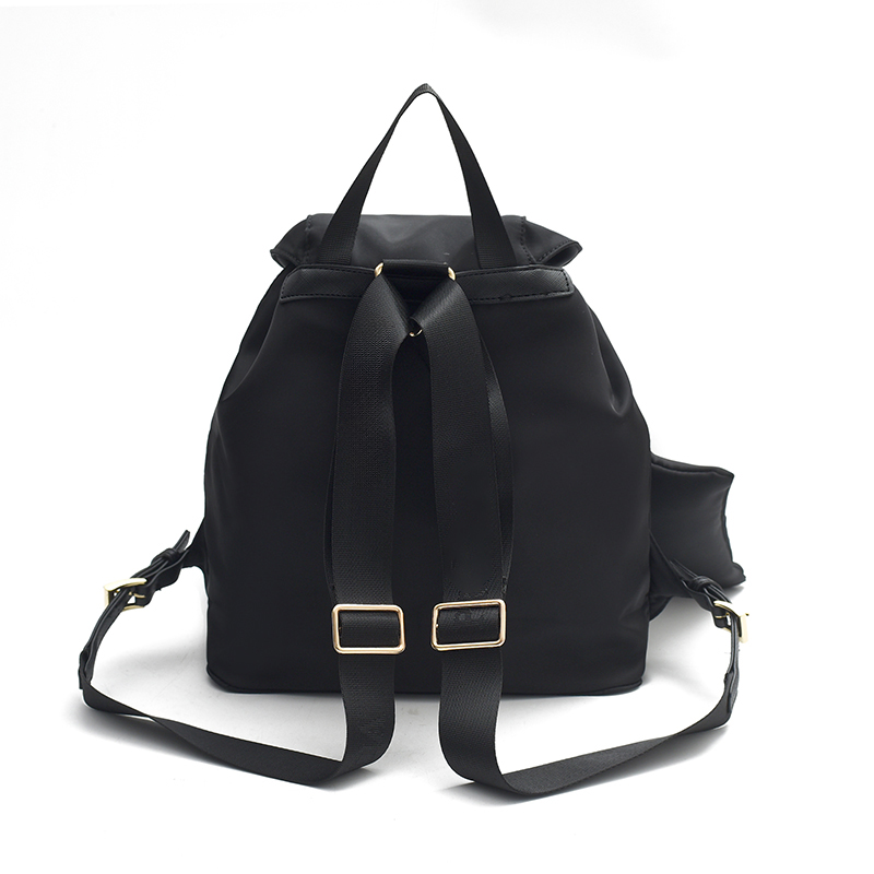 Luxy Brand Designer Re-Nylon Backpack for Women, Cover Daypack Rucksack with Clutch Bag in Black Color YaLi05