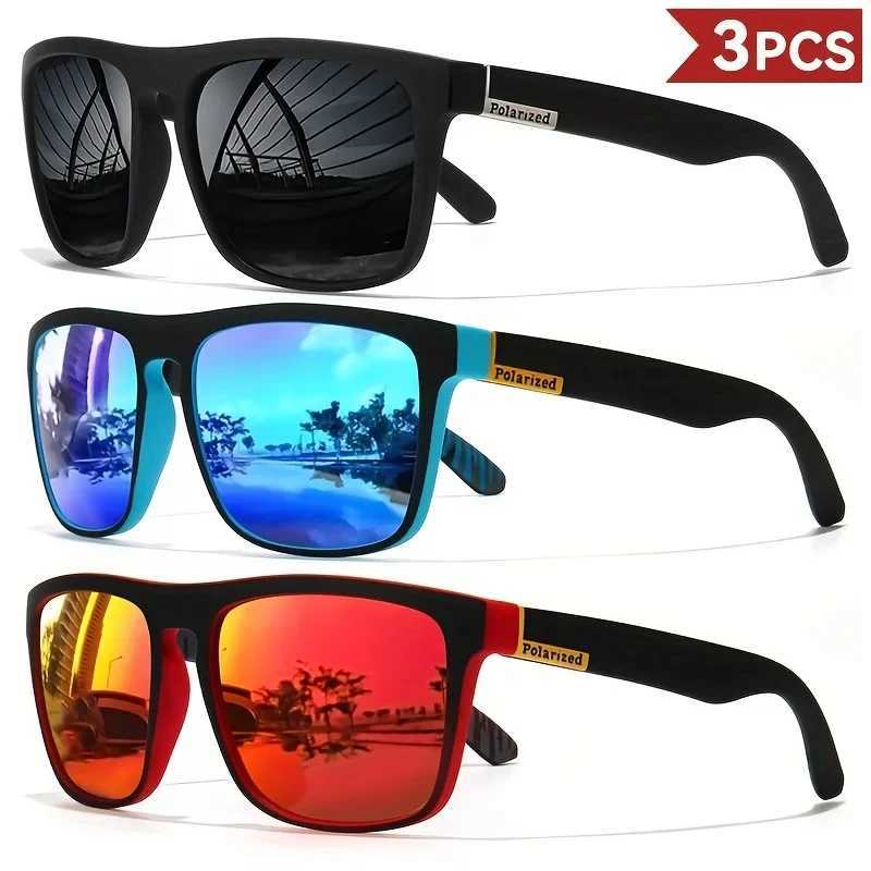 3PCS Fantasy cool classic polarized square fashion glasses for men and women outdoor sports party vacation travel driving fishC250411