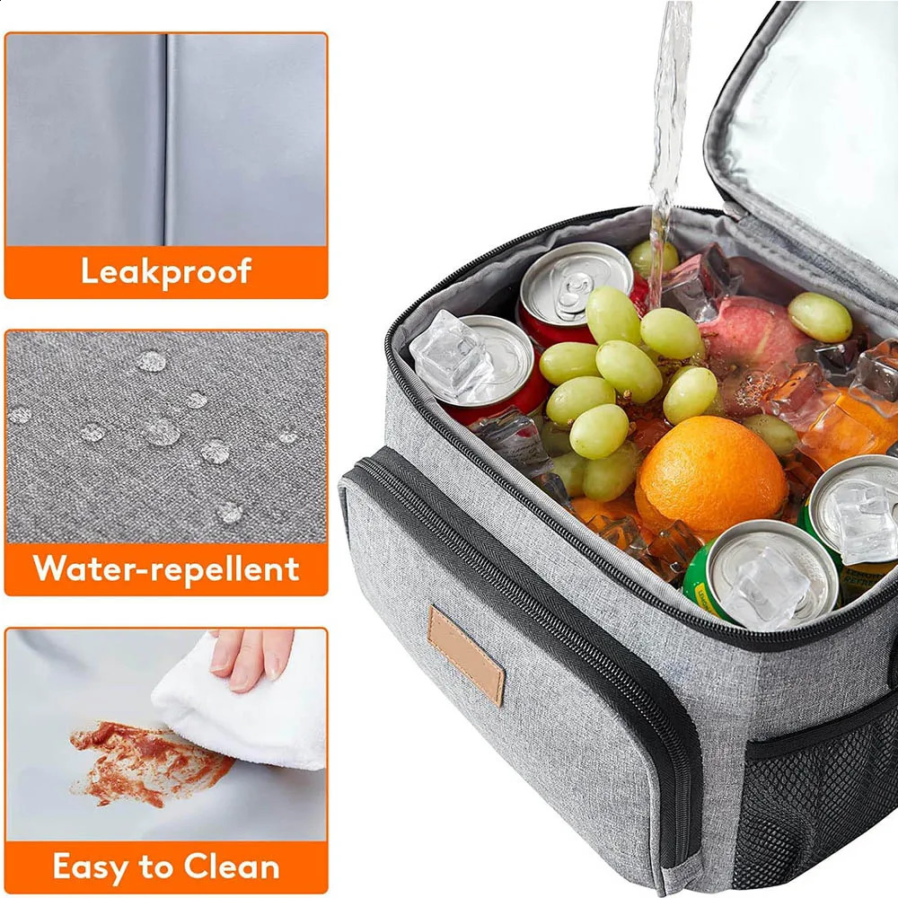 15L Picnic Bag Insulated Lunch Box Soft Cooler Cooling Tote for Adult Men Women Lunch Bag Office Outdoor Camping Picnic Beach250325bj