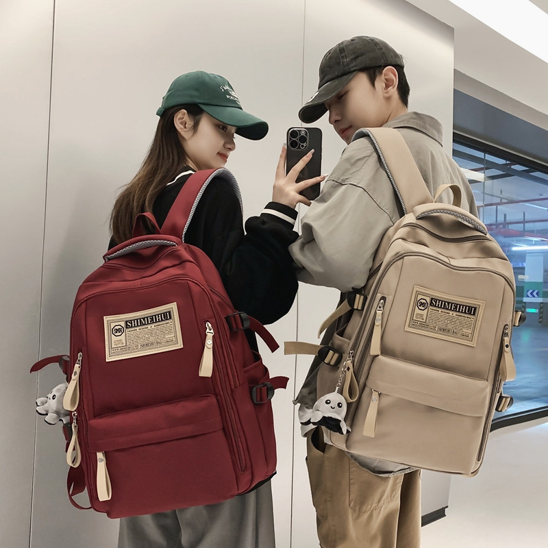 Free shipping hot spring summer simple travel Computer leisure solid color high backpack large capacity school bags