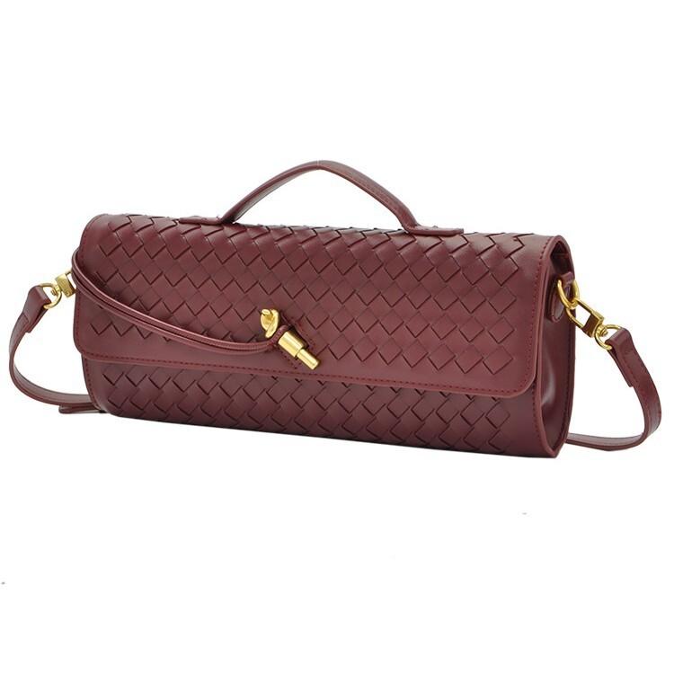 2025S New Model Hot Selg Handmade Soft Leather Stick Horizontal Square Organ Bag Solid Color Hand Held Diagonal Cross Women S Bag