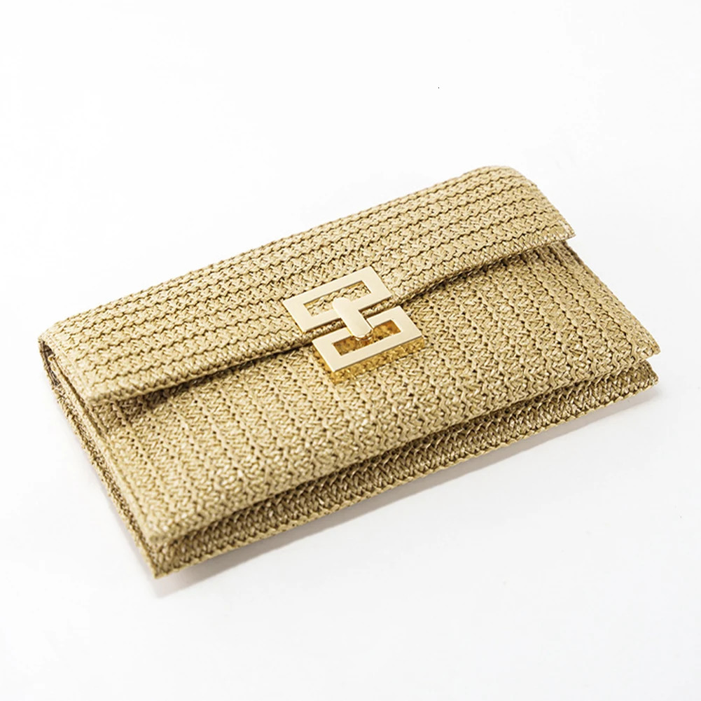 Designer Bag Weaving Summer Ladies Straw Woven Purse Women Crochet Beach Rattan Handbag Female Party Wedding Evening Clutch Bag