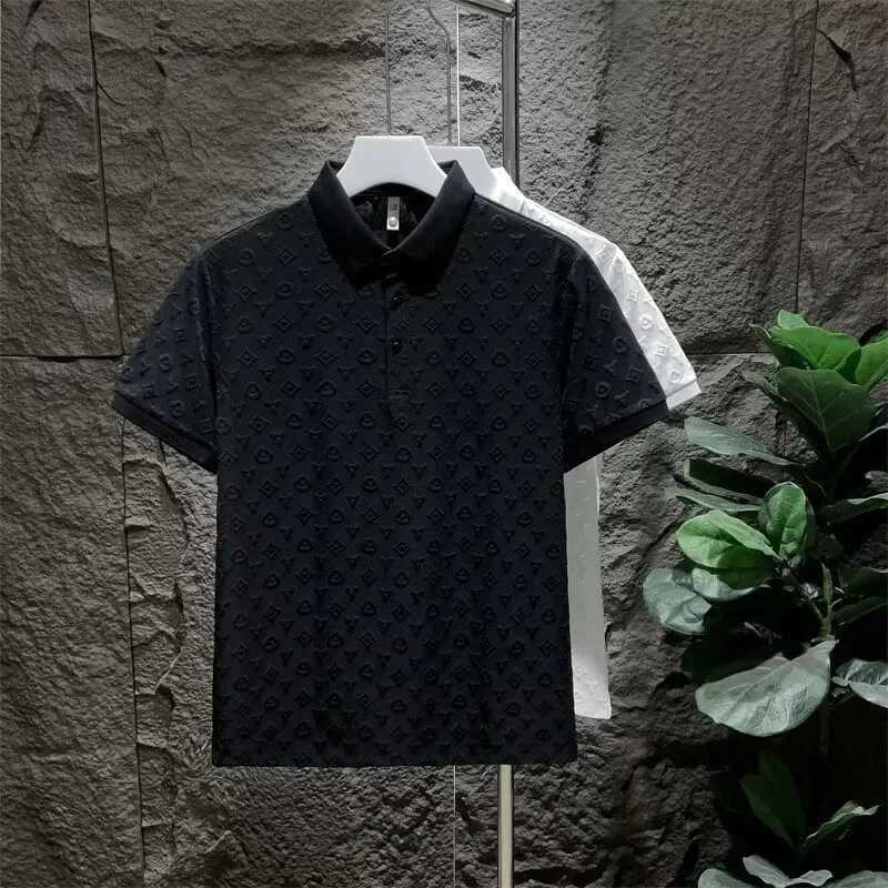 2025 casual collar polo shirt mens short sleeved T-shirt summer trend half sleeved ice silk thin topXJ250331
