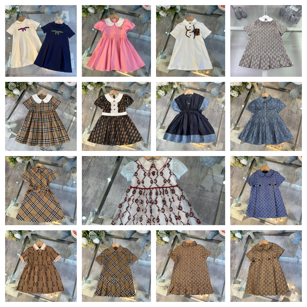 Baby Girl Designer Clothing Girl Luxury Clothing Dresses Children Fashion Clothing Children short clothing High quality size 90cm-150cm B22