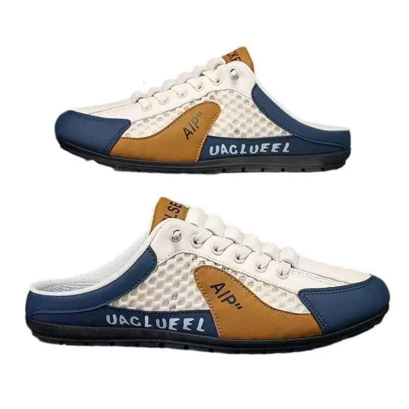 Designer Shoes 2025 Summer New Half Split Soft Bottom Casual Breathable Comfortable Sports Shoes Men's Casual Shoes Bean Shoes Men's Sports 