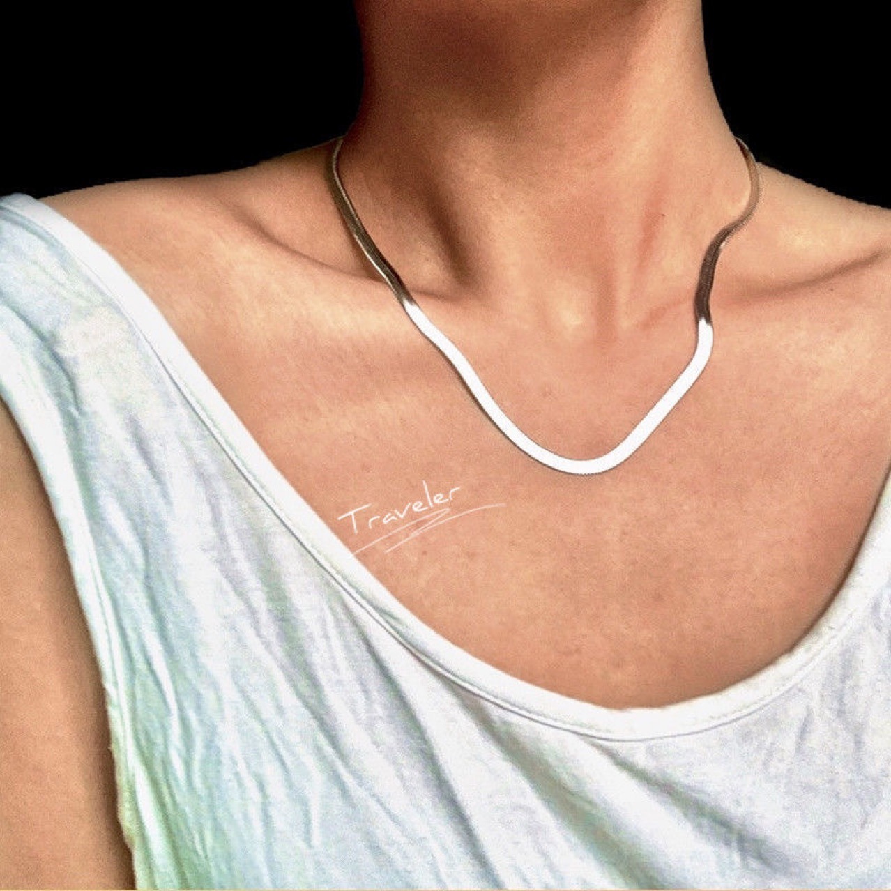 Versatile Silver Blade Design Chain Necklace - 925 Sterling Silver Jewelry Perfect for Gifts