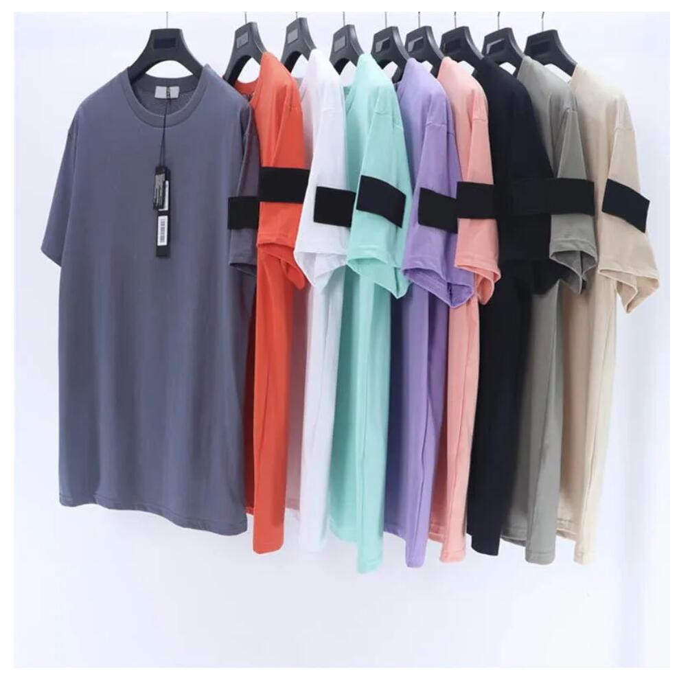Summer men T-shirt Fashion mens Short Sleeve shirts with Print Loose Round Neck Couple Bottom Shirt for Men M-XXL Minimally Loose Versatile Armband Logo Couple tshirt