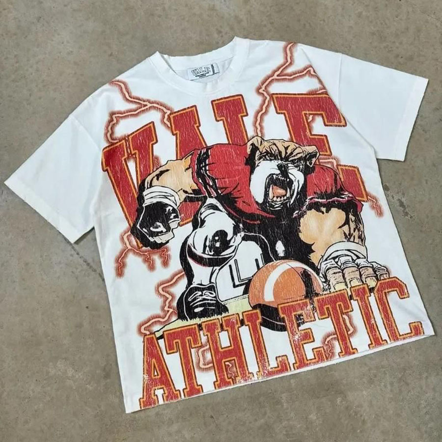 Men's T Shirts Vintage print washed to make old loose Y2K Harajuku Shirt Woman Tees Hip Hop Gothic Graphic Print Oversized Cotton Tshirt Punk Sho