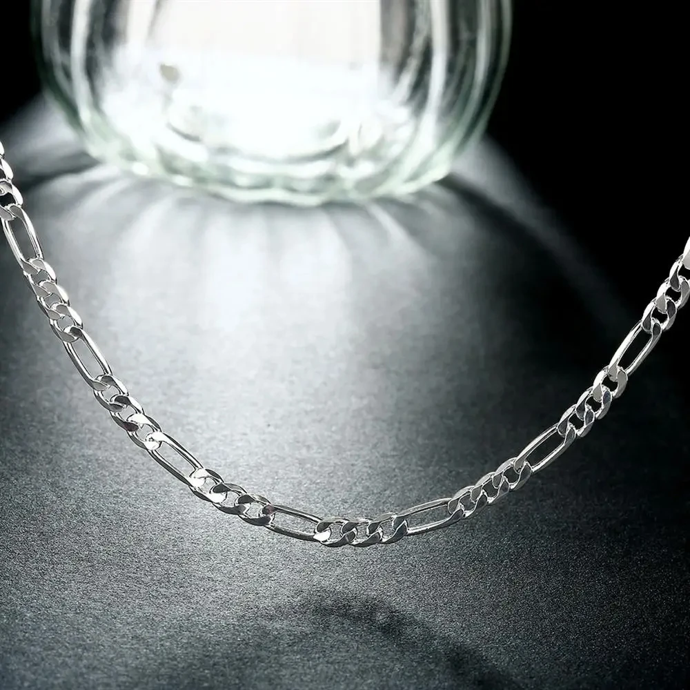 Elegant 925 Sterling Silver Necklace with 4MM Links Versatile Length of 16-30 Inches Perfect for Special Occasions