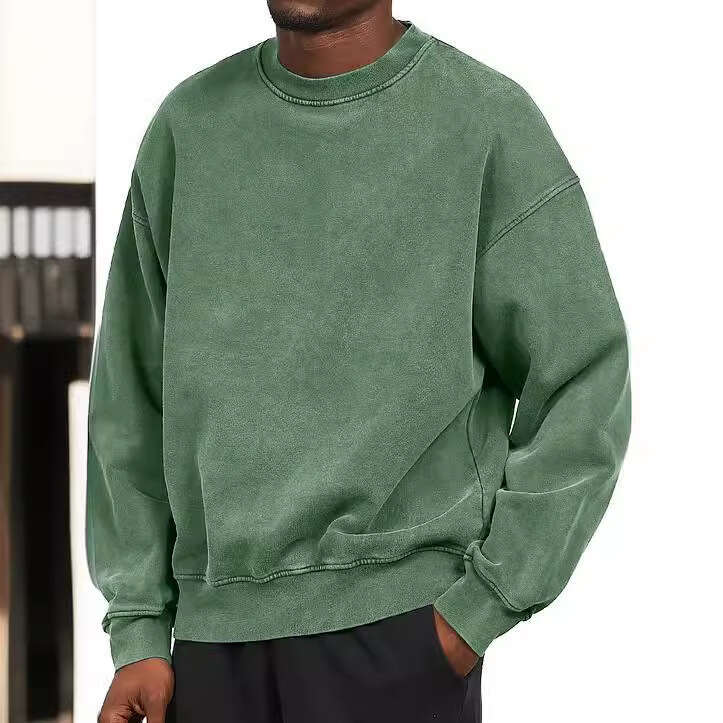 Heavy duty Thick Stir fried wer Round Neck Loose Shoulder Sleeve Men's Sweatshirt 2025 New Casual Versatile Fashion Clothing