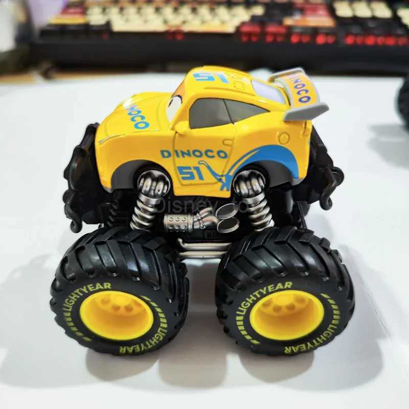 Disney Pixar Big Wheel Off Road Metal Car Lightning McQueen Sheriff Black Storm Jackson Cruz Toy Childrens Christmas Gift Y240331
