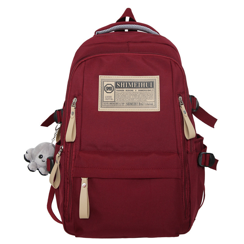 Spring summer simple travel backpack Computer backpack leisure solid color high school backpack large capacity