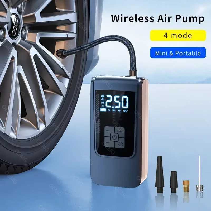 Wireless car air pump portable air compressor electric tire inflator with LCD digital display suitable for motorcycles and bicycle balls M250331