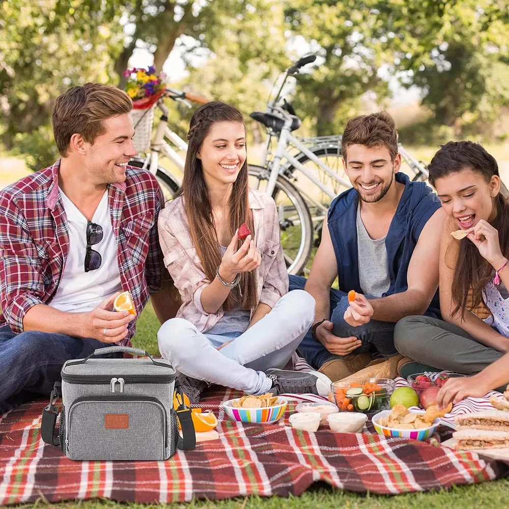 15L Picnic Bag Insulated Lunch Box Soft Cooler Cooling Tote for Adult Men Women Lunch Bag Office Outdoor Camping Picnic Beach250325bj