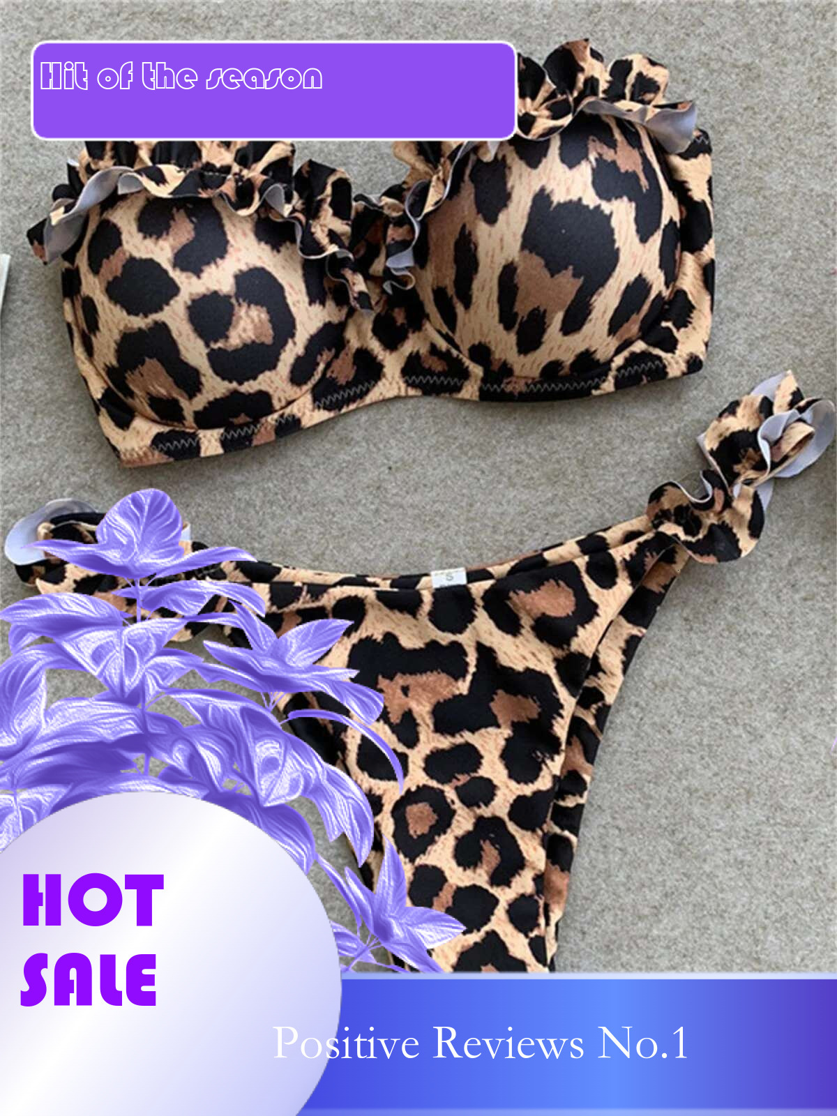 Dongdumaoyi Animal Print Leopard Bikini Push Up Swimsuit Sexy Women Set Brazilian Bathing Suit Bandeau Thong Swimwear Beach Wear