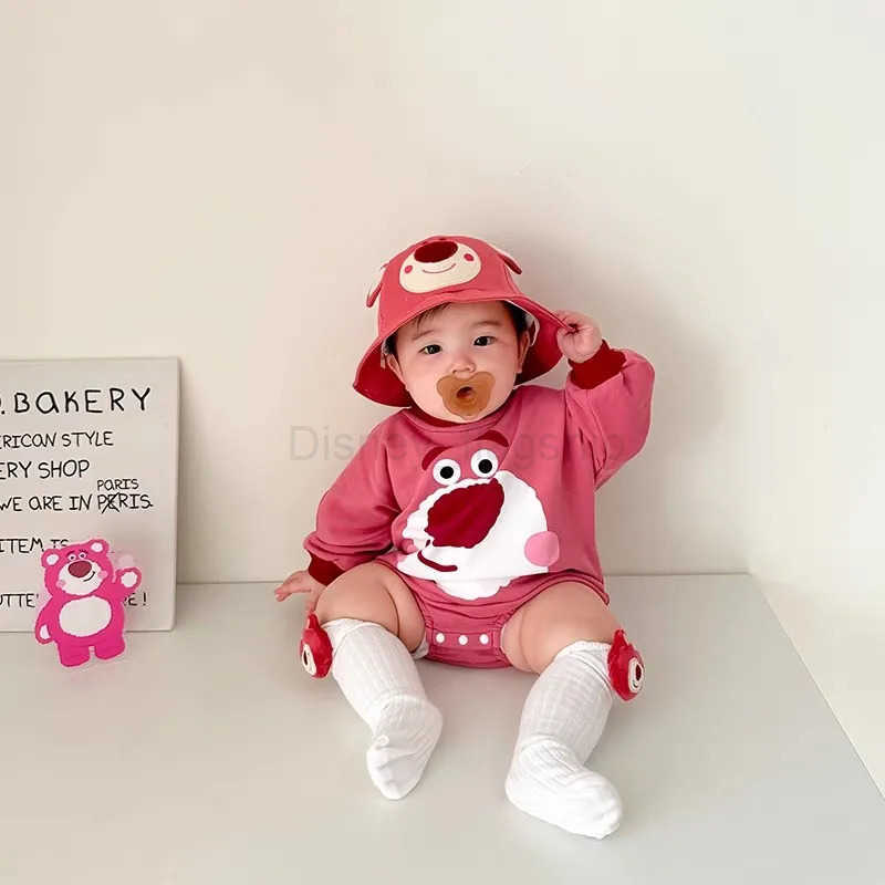 DisneyBear Cute Baby Boy Girl Triangle Climbing Clothes Spring Autumn Newborn Jumpsuit Toddler Costume Cotton Disney Babies BodysuitsXJ250331
