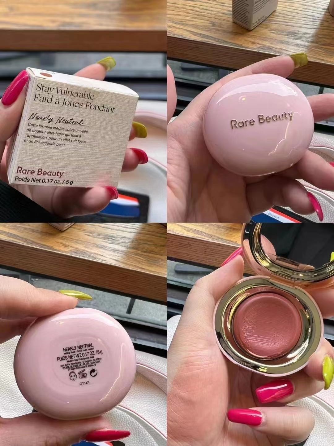 Long Lasting Color waterproof Rare Beauty Glossy Lip and Cheek Blusher 5g Nearly Neutral Mauve Rose Make Up Powder Blusher Cream