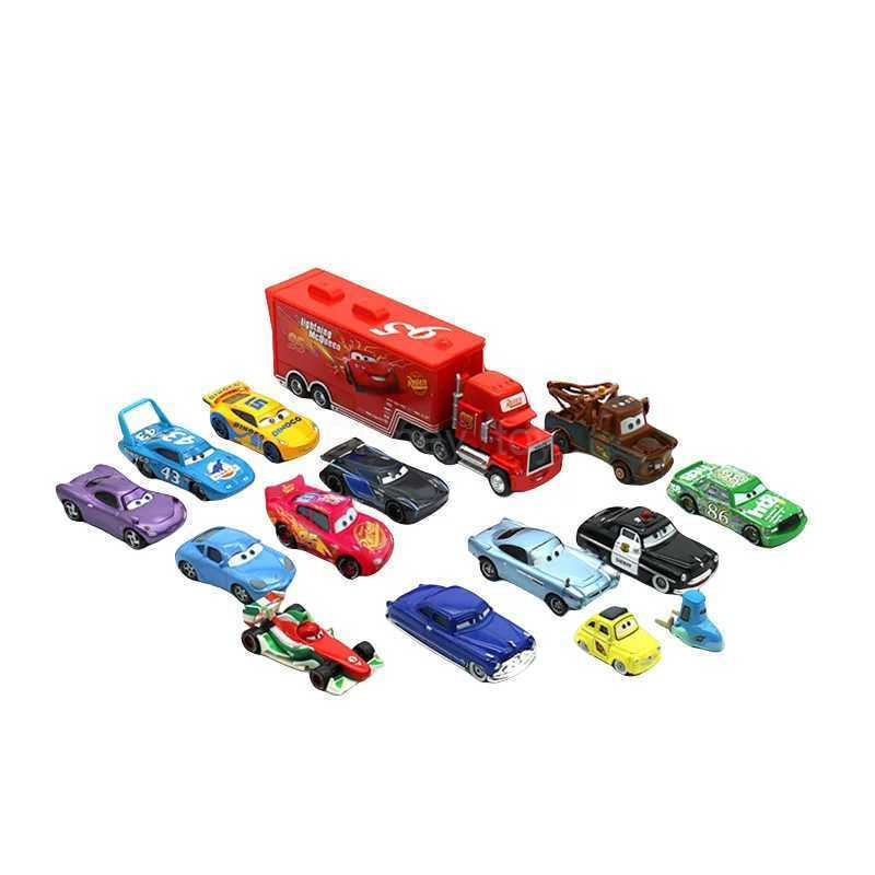 Disney Pixar Car 3 Metal Die Casting Lighting McQueen Mother Champion Car Model Toy Set Jackson Uncle Truck Boy Birthday Toy Y240331