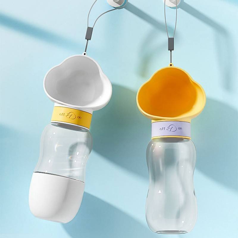 Portable Dog Water Bottle 2 in 1 Pet Water Dispenser with Food Container Multifunctional Leak Proof Dog Travel Water Bottle Drinking and Eating for Wa