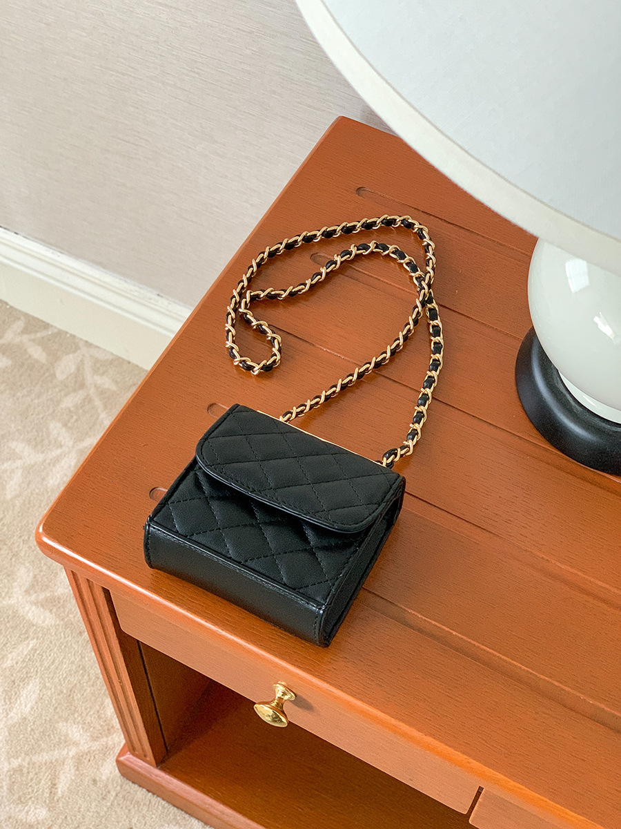Mini Canvas Denim Bag Designer Ringer Clamshell Crossbody Bag Small Square Bag Fashion Chain Women's Bag