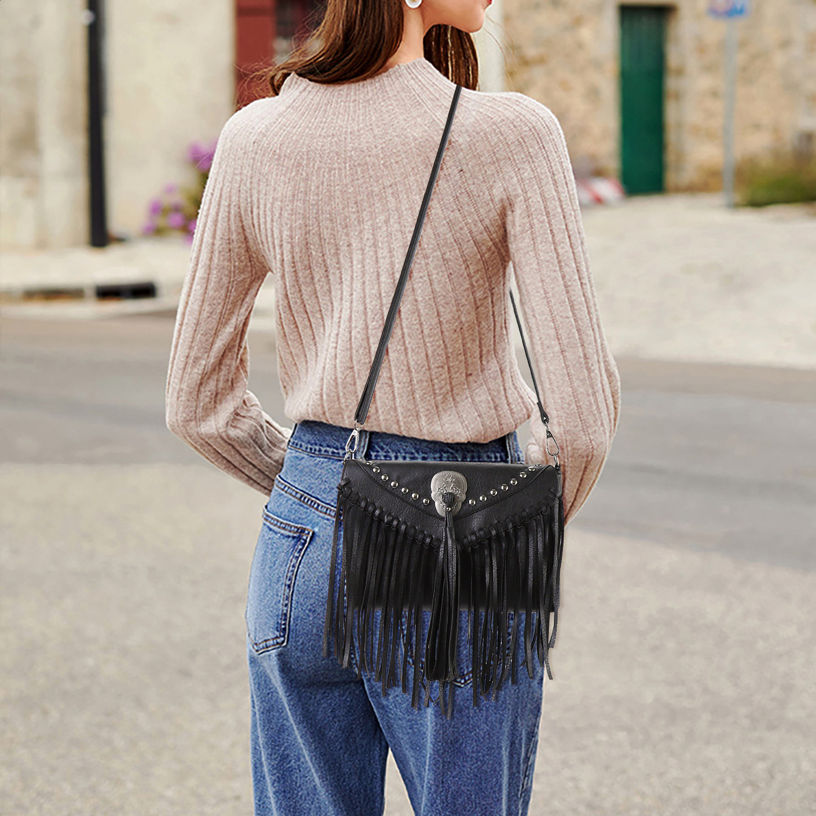 Evening Bags Celela Original Shoulder Bag For Women PU Leather Clutch er Handbags Western Purse Fringe Messenger Bag 230506