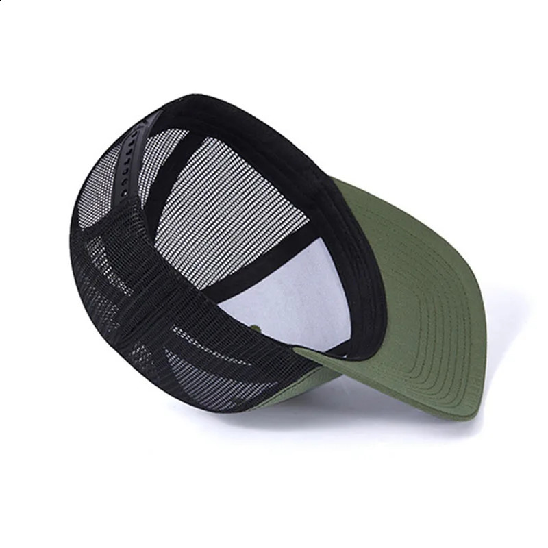 PANGKB Blank Military Green Cap solid black mesh breathable hat adult outdoor sports beach trucker cap wholesale 250328