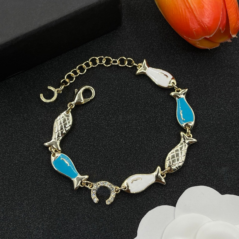 Fashion Designer Necklace Women Letter Link Chain Choker Bracelet 18K Gold Plated Copper Design Brand Jewelry Party