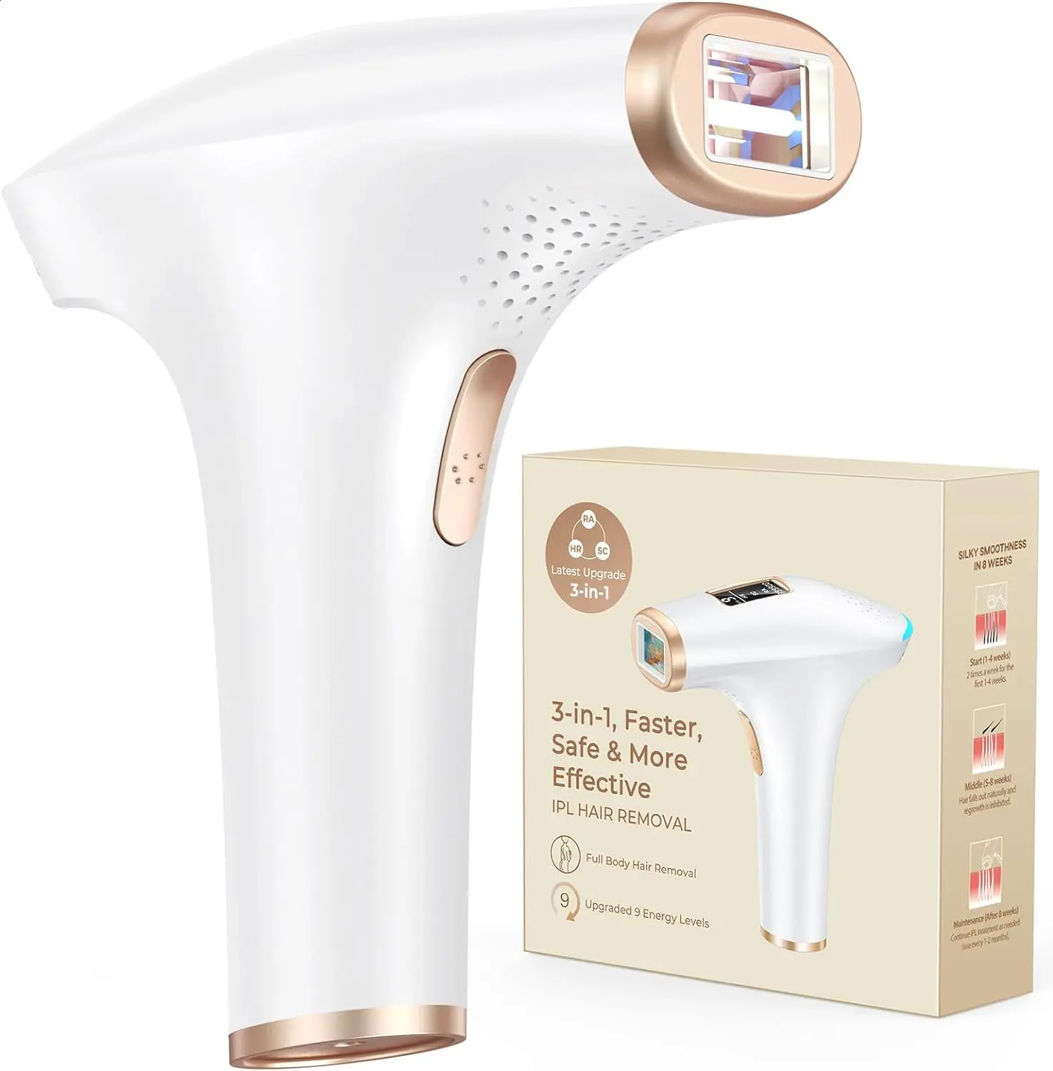 IPL Hair Removal Laser Device 999900 Flashes Auto Manual Dual Mode for Men Women Bikini Hair Laser in 4 Weeks Home Use 250324