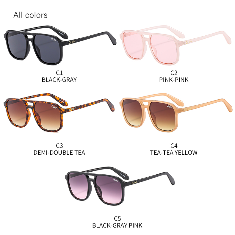 Sunglasses Quay Pilot Women Brand Design Metal Frame Mirror HIGH KEY Sun Glasses For Vintage Ladies Goggles Female