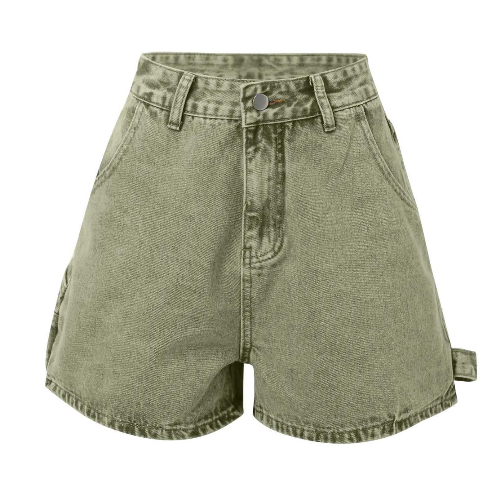 Vintage Women Jean Shorts High Waist Casual Denim Shorts With Pockets Summer Straight Pants Pantnes Y2k Girls StrtwearC250327