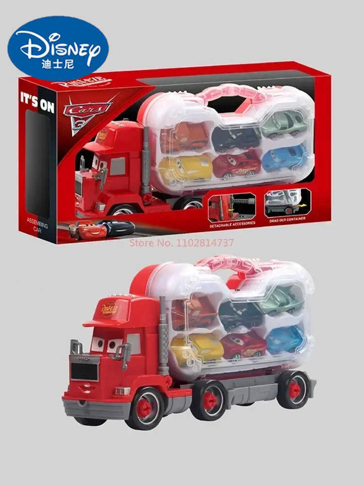 Disney Pixar Car Set Lightning McQueen Character Jackson Storm Mac Uncle Truck Pullback Car Model Doll Childrens Toy Gift Y240331