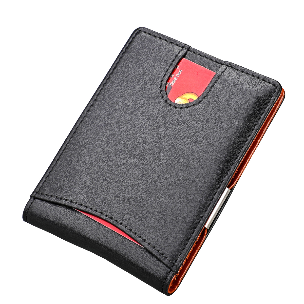 Men's Slim RFID Blocking Bifold Walle With Money Clip Credit Card Holders Minimalist Front Pocket Wallet With ID Window