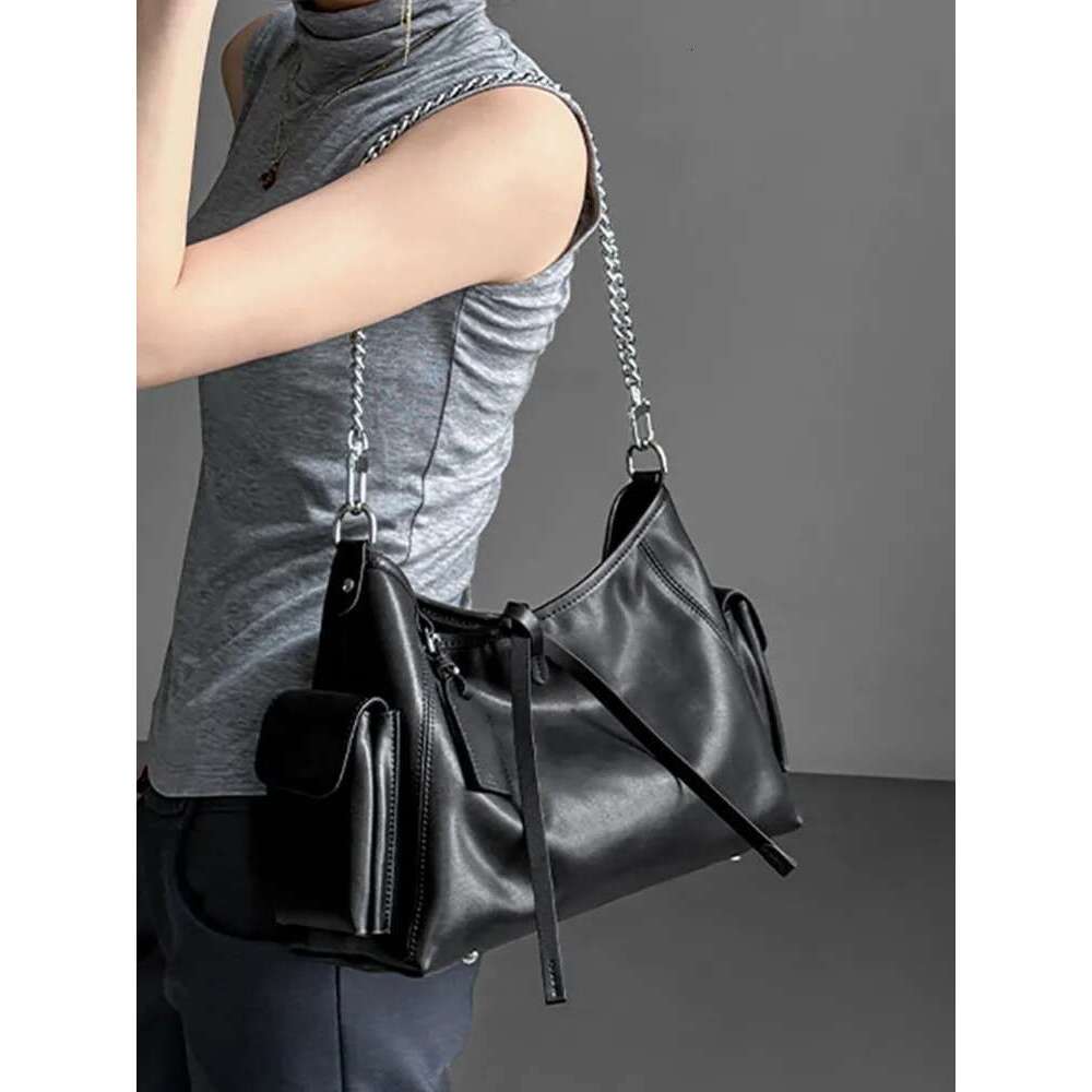 Women's Bags Office Ladies Cowskin Casual Genuine Leather Handbag New Fashion Chain Single Shoulder Bag Women Crossbody Bags